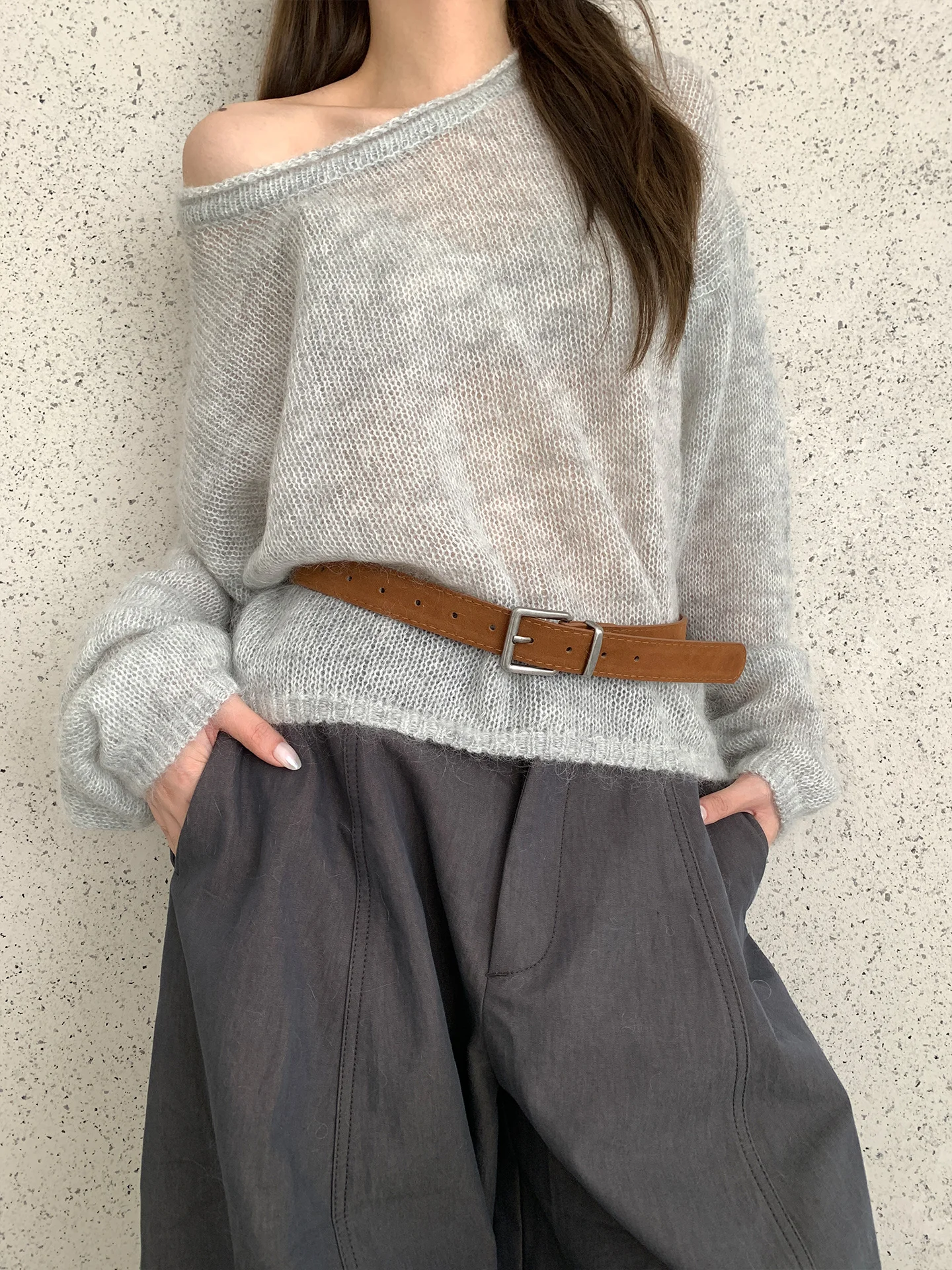 Fashion Trend Antique Brass Button PU Leather Belt Simple Korean Version Versatile Casual Decoration With Belt