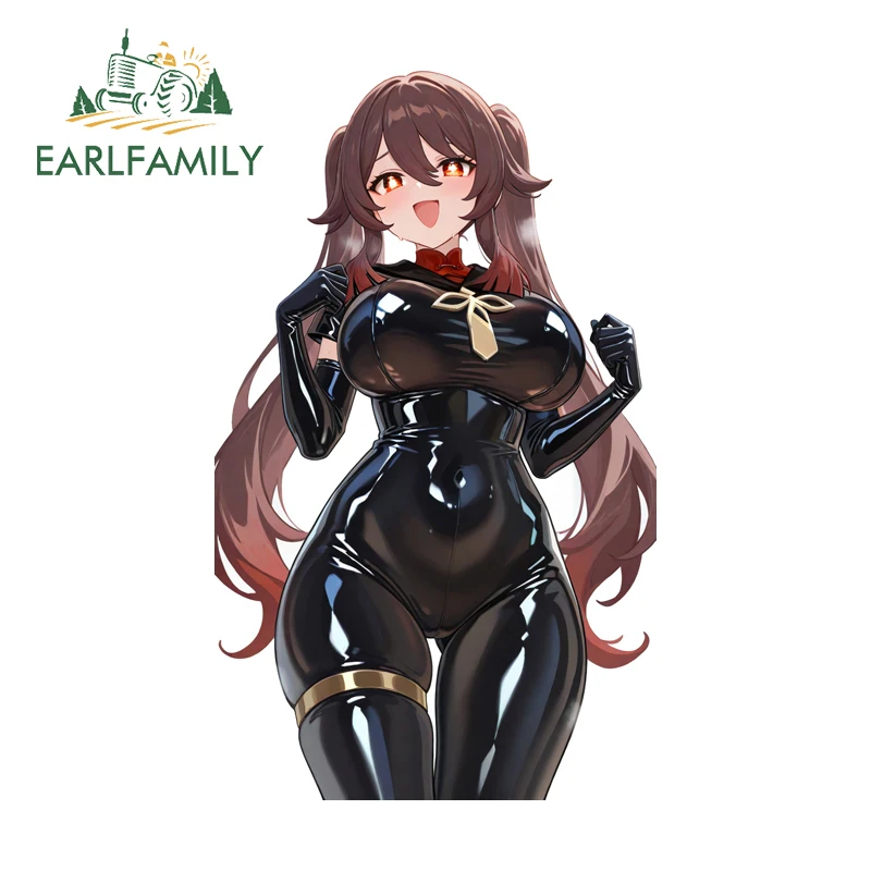 

EARLFAMILY Sexy Genshin Impact Hutao Fine Decal Lovely Cartoon Car Wiper DIY Decal Waterproof Sunscreen PVC Racing Accessories