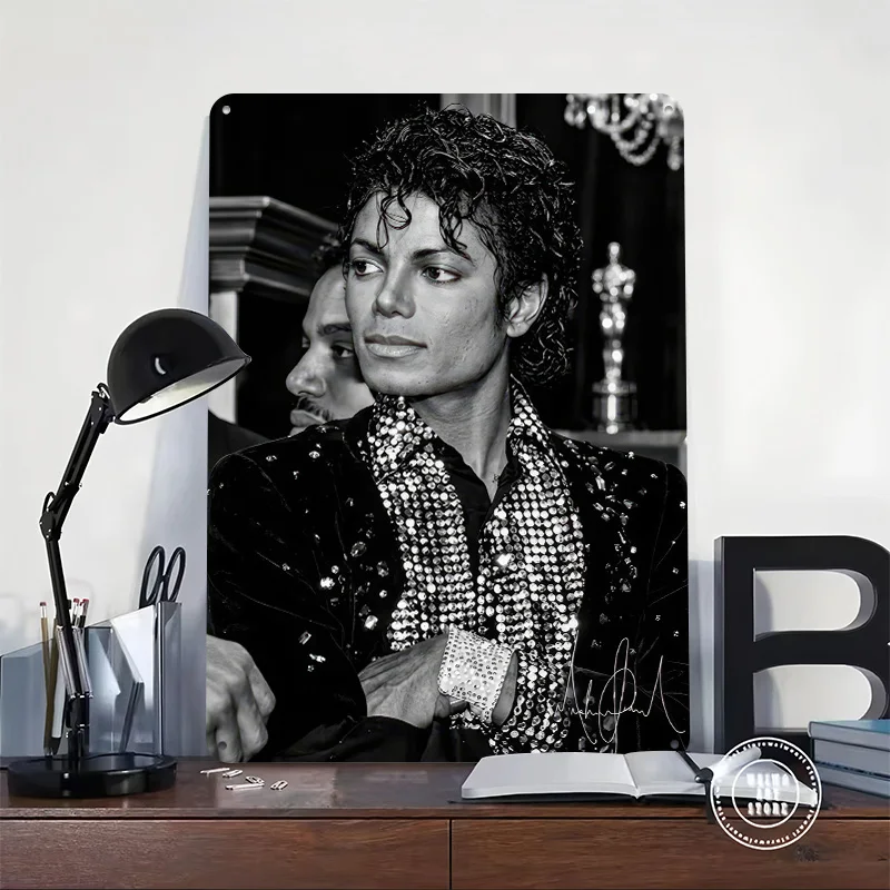 Michael Jackson Portrait 3D Texture Printed Poster Custom Vintage Metal Tin Plate Sign for Wall Art Home Decor Ornaments Items