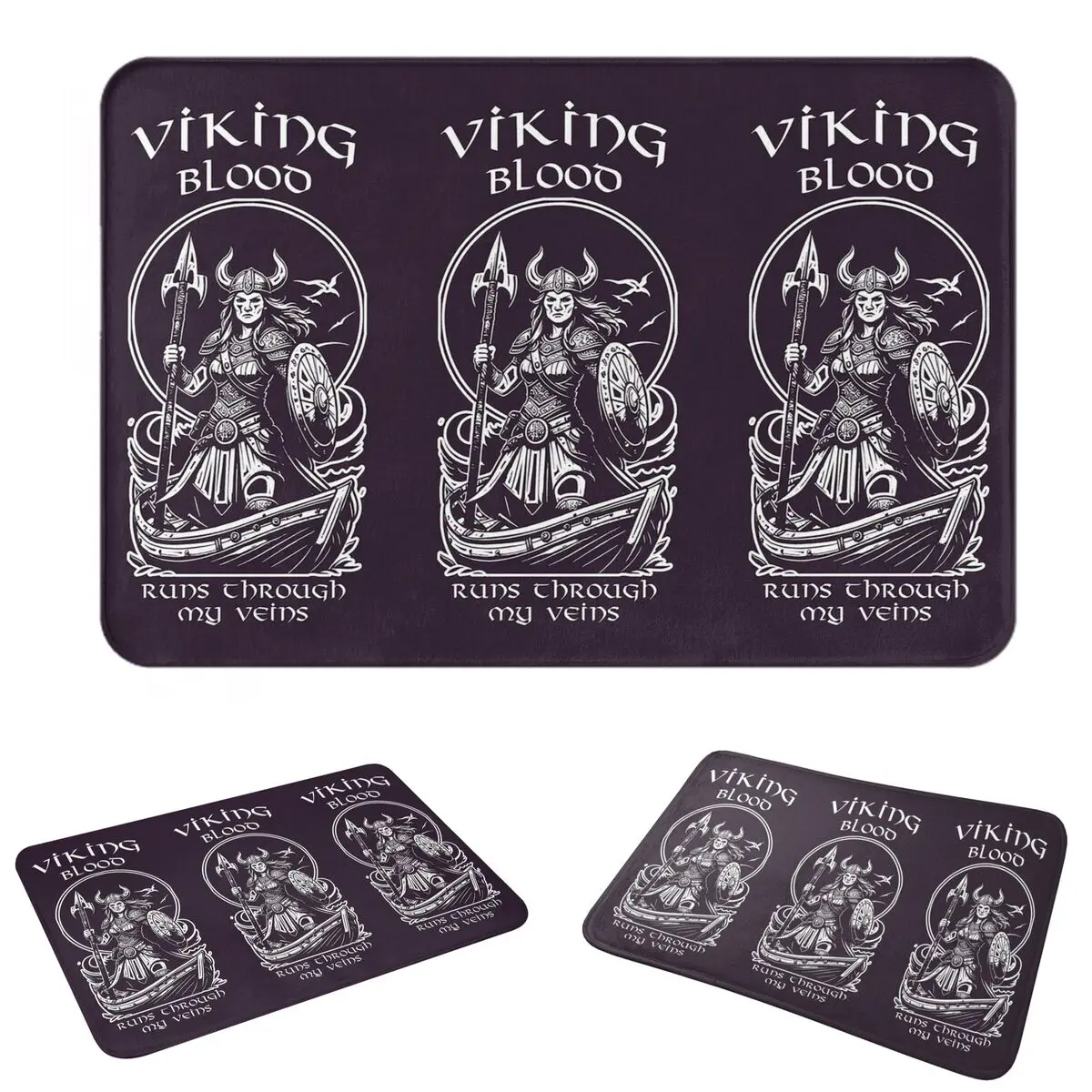 Viking Blood Runs Through My Veins Doormat Absorbent Mat Carpet Rug Kitchen Entrance Home Floor Mat for Bathroom Footpad Mats