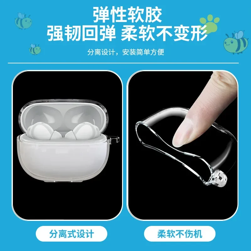 غطاء واقي شفاف مع سلسلة مفاتيح ، كرتون لطيف ، حالة رائد فضاء لـ Xiaomi Redmi Buds 5 Pro ، TPU