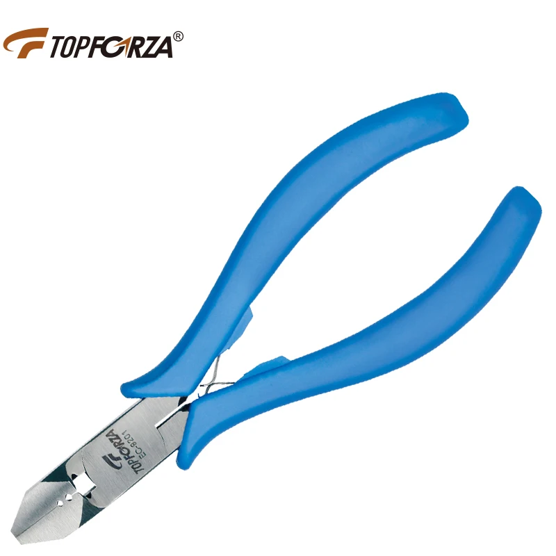 

Topforza Diagonal Pliers With Wire Cutter Stripper Side Cutting Nipper CR-V Cable Scissors Electrician Repair Cutting Tools