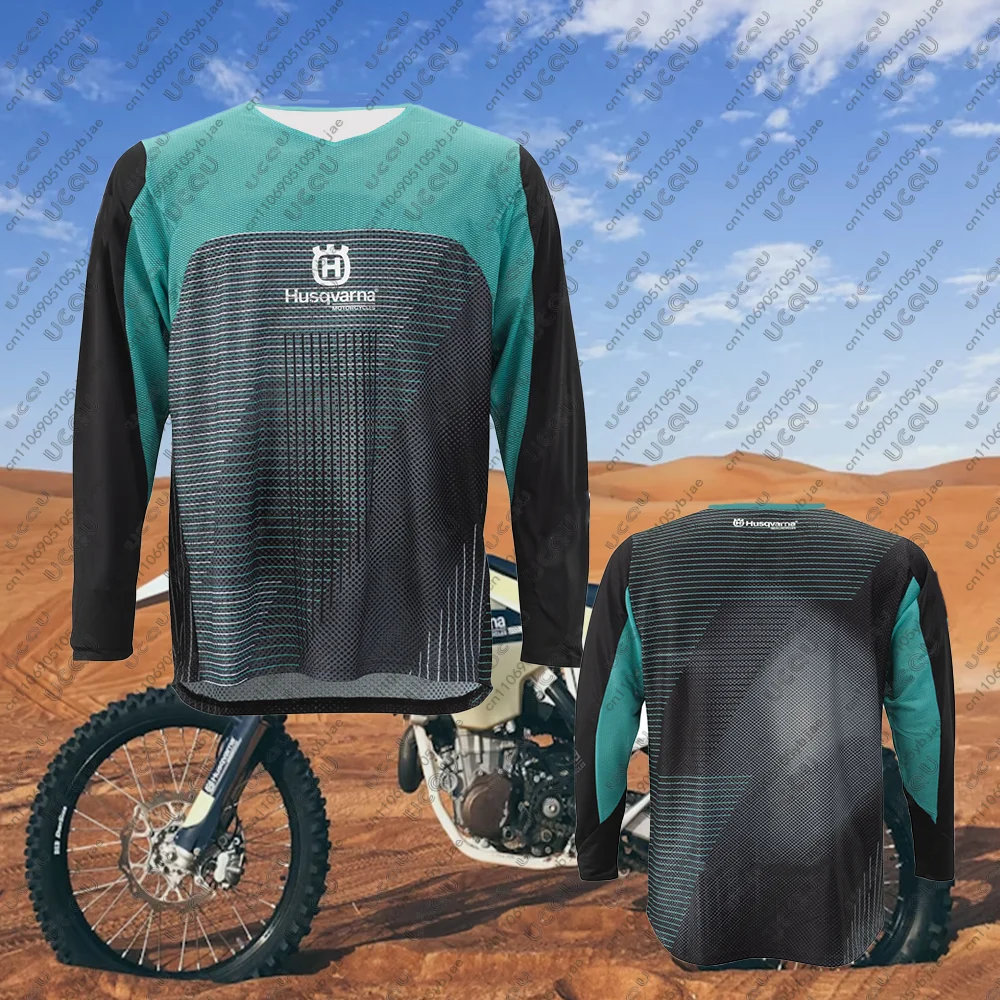 

Husqvarna Downhill Racing Jersey Top Motorcycle Moto Off-road Sport Gift Men Boys Male T Shirt Quick-drying Motocross Riding Tee