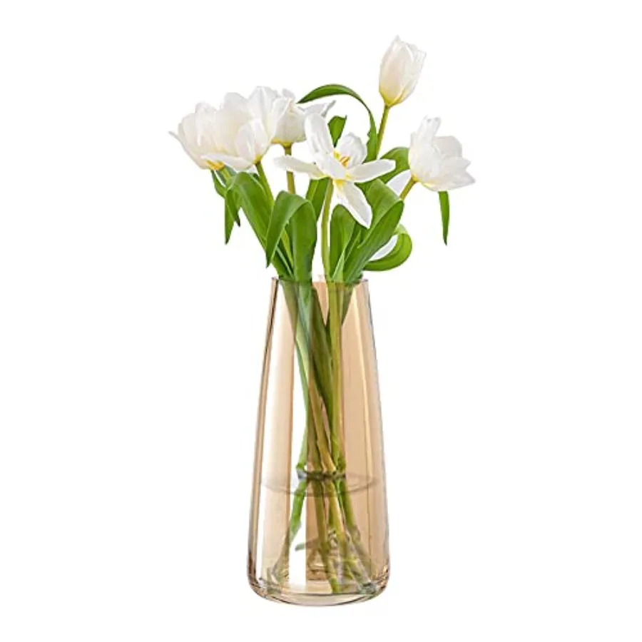 

Glass Vase for Flowers Modern Vases Home Decor Unique Flower Vase for Bouquet 8.7" Centerpiece Vase Decor Room, Bedroom, Living