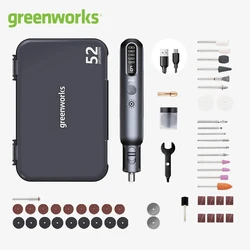 Greenworks 8V Mini Grinder 52pcs 80W Electric Grinding Engraving Cordless Variable Speed Lithium Battery Power Tools USB Charger