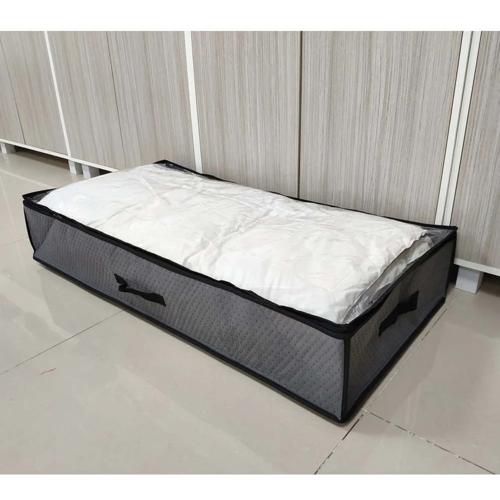 

2pcs Thickened Non-Woven Storage Box Large Capacity With Window Home Organizer For Clothes Quilts Bed Under Closet Sundry Moving