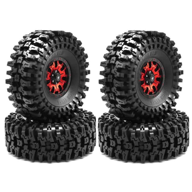 1/10 RC Crawler 1.9 Soft Rubber Beadlock Wheels Tires OD 4.13