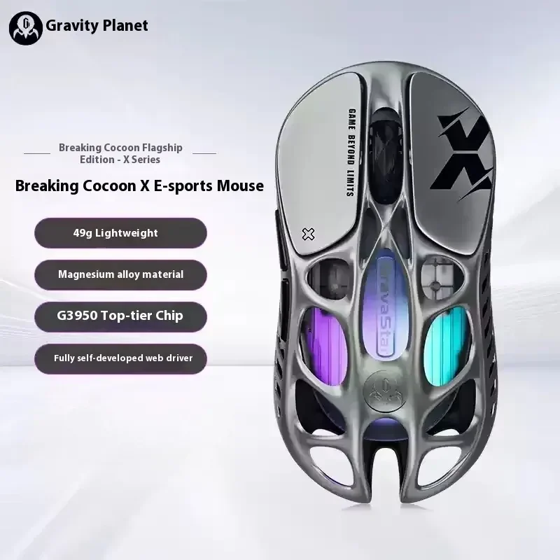 

Gravity Planet Cocoon Breaking Series M1 Беспроводная Bluetooth-мышь из магниевого сплава 4k Приемник RGB Игровые мыши с низкой задержкой Подарки