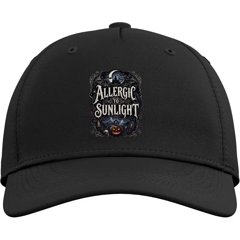 Allergic to Sunlight Gothic Vampire Shirt Funny Halloween Adjustable Baseball Hat