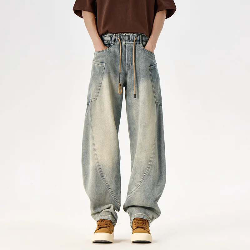 Modische Vielseitige Frühling-Herbst Herren Cargo-Hose Klassischer Trend Gerades Bein Locker Bequeme Tägliche Lässige Männer-Jeanshose