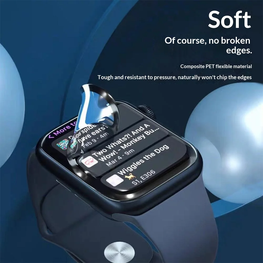 

Защитная пленка для Apple Watch Ultra 3 / Ultra 2 / Ultra 49 мм, мягкая ПЭТ-пленка с полным покрытием и комплектом для установки без пыли