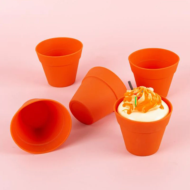 1PC Flower Pot Silicone Cake Mold Creative Muffin Cupcake Mousse Baking Cup Kitchen Baking Tools Cake Decorating Tool