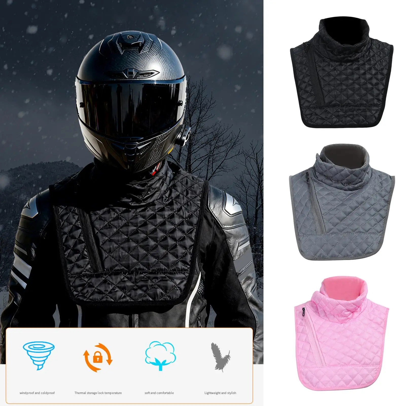 

Motorcycle Neck Warmer, Windproof Skin-Friendly Chest Cover for Cycling Running, Outdoor Sports Winter Protection Men