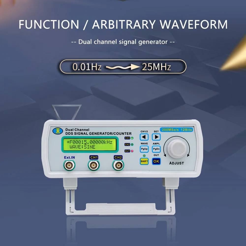 

MHS-5206A 6MHZ DDS Function Signal Generator Digital Control Dual Channel Frequency Counter/Meter Arbitrary Waveform Pulse 6A