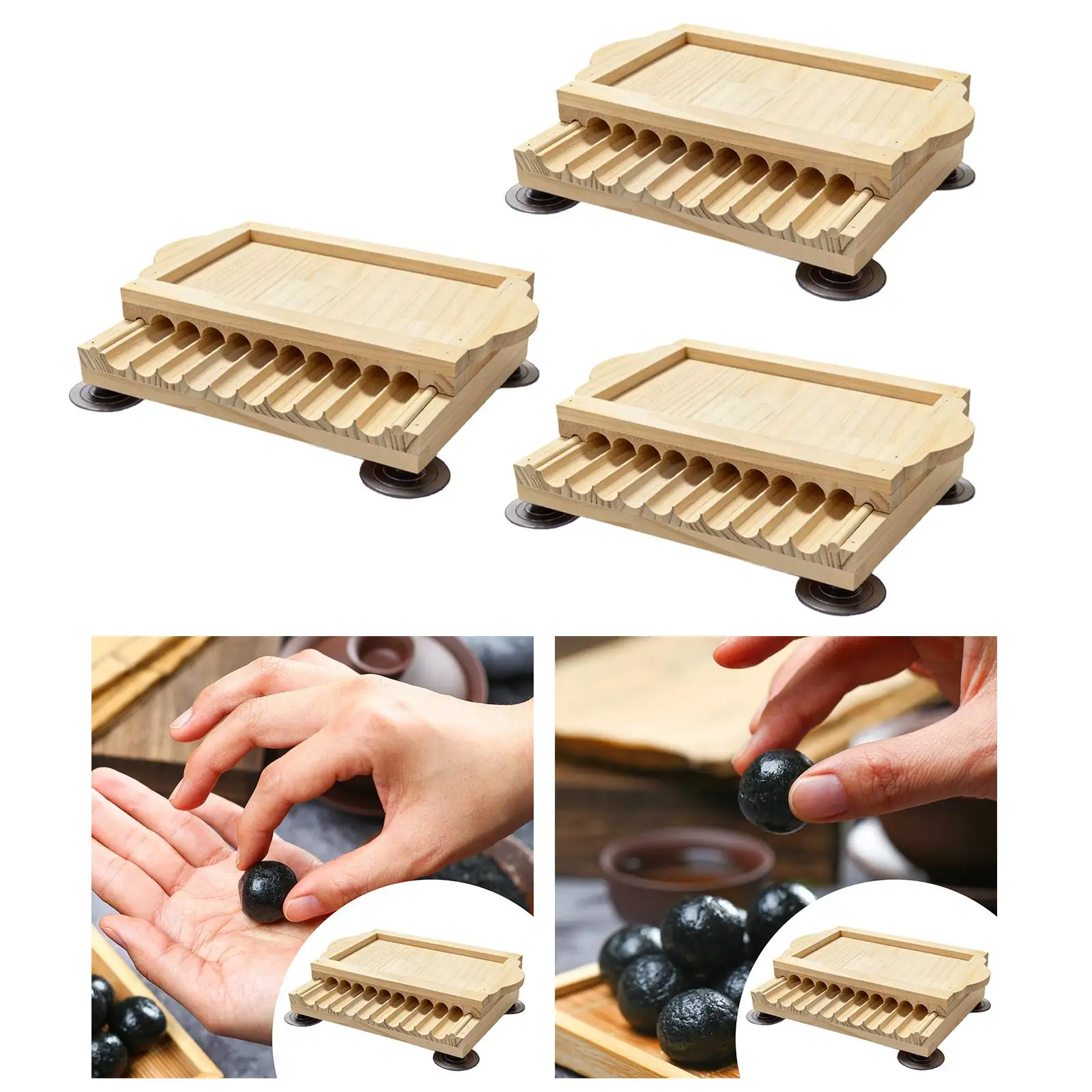 Handcrafted Meatball Maker Nonstick Wooden Ball Roller Ergonomic Design for Easy Ball Formation Cooking Supplies