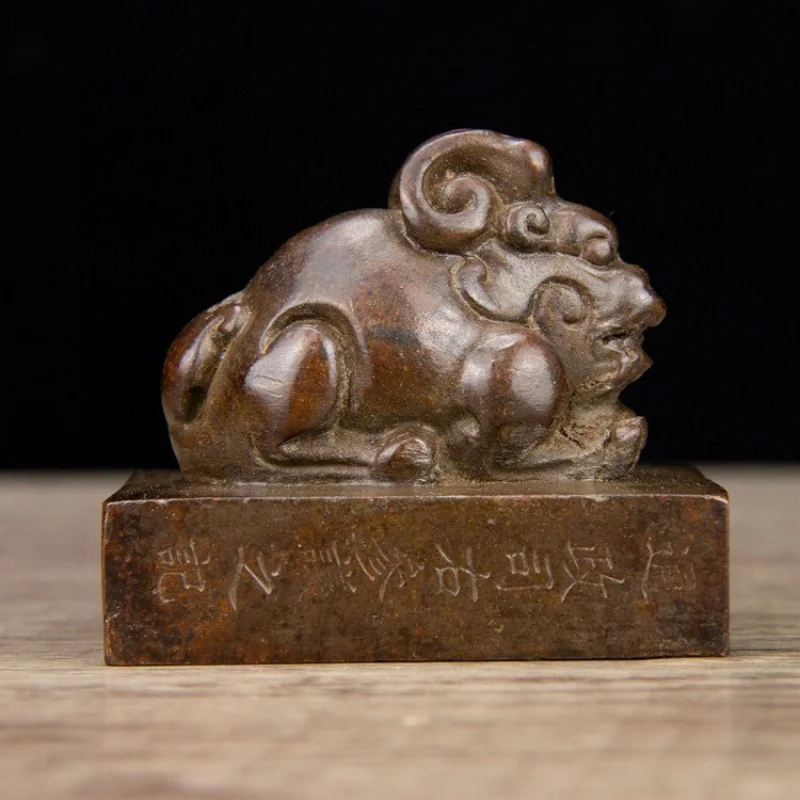 

Antique Antique Collection Vintage Seal Seal of Tong Zheng Si Insect Seal Home Study Desk Ornament Ornaments