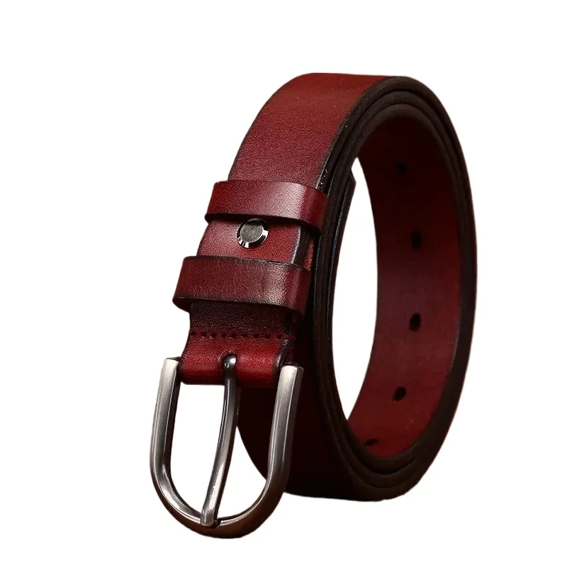 2.8CM Cowhide Genuine Leather Belts for Women Pin Buckle Jeans Waist Belt Black  Commuter Female Belt Ceinture Homme