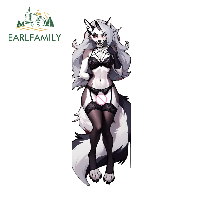 EARLFAMILY Loona Helluva Boss Car Stickers Vibrant Trunk Decals Occlusion Scratch Simple Sunscreen Waterproof Car Accessories
