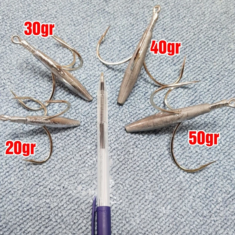 Anti Rust Ocean Treble Hooks Super Large Three Anchor Hooks Carbon Steel Fish Hooks Triple Barbed Hooks