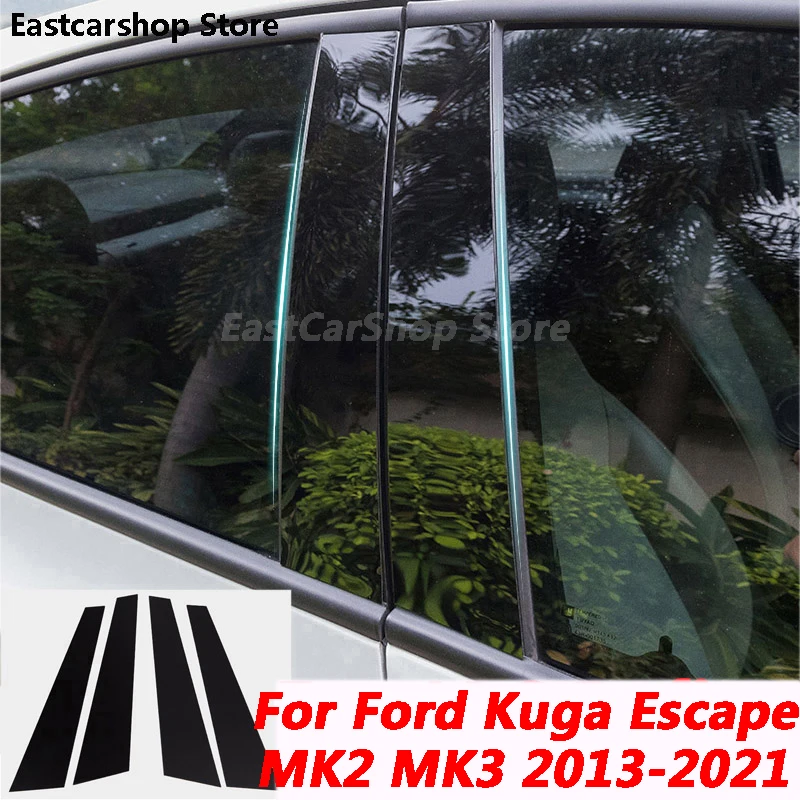 

For Ford Kuga Escape MK2 MK3 Car Central Middle Column PC Window Trims Decoration B C Pillar Strip Accessories 2013-2021