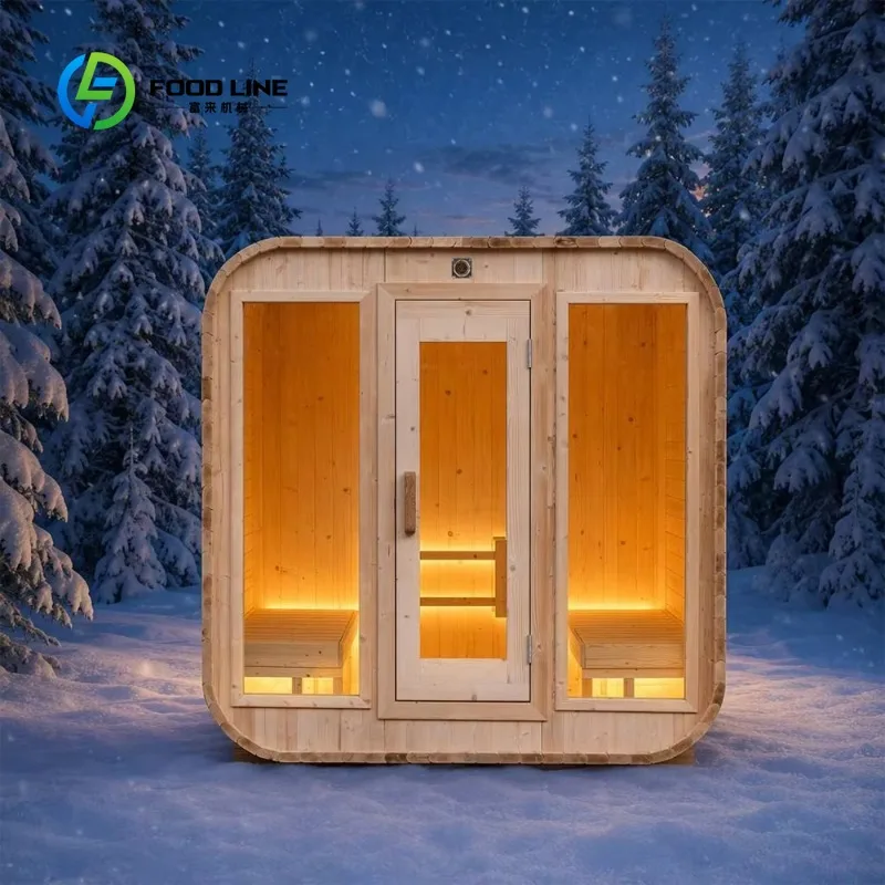 Certified Pine Wood Outdoor Sauna, Smart Control Modern Relaxation Suite for Residential Backyard Retreat