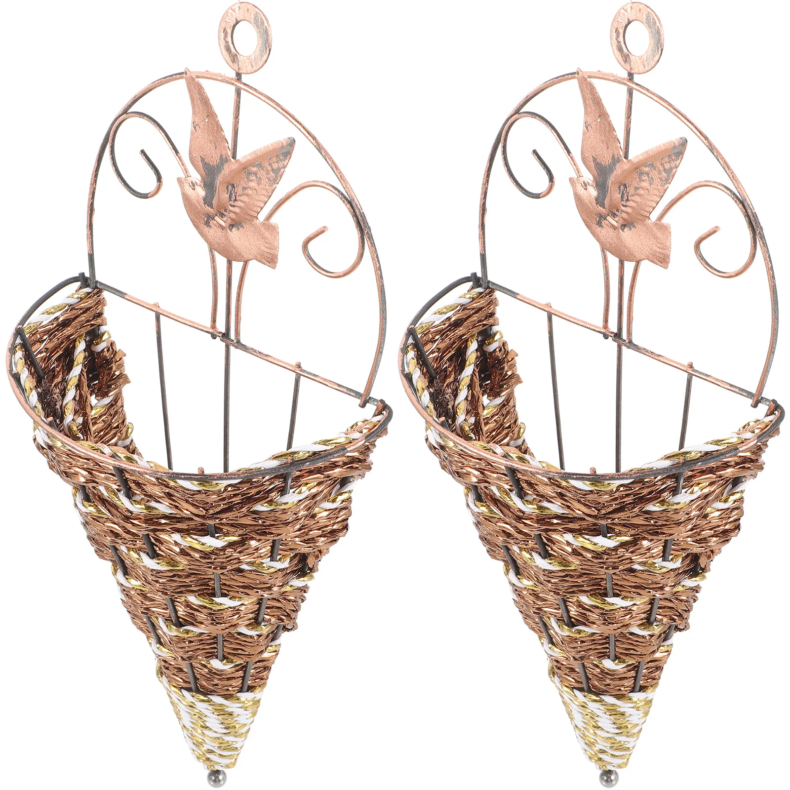 

2 Pcs Wall Hanging Flower Basket Planters for Indoor Plants Pots Vase Hangers Plastic Flowerpot Dried Flowers