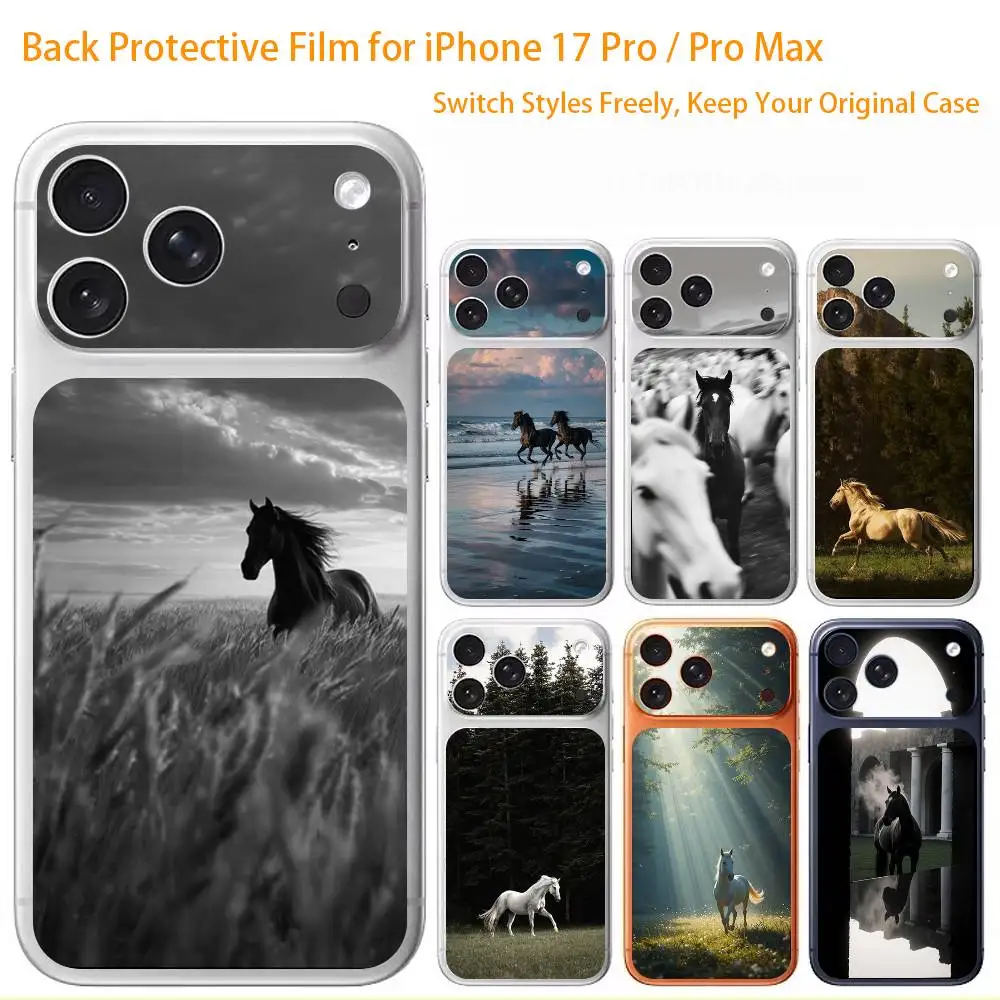 

Horse Landscape Premium Skin Wrap for iPhone 17 Pro/Max, Back Frame Camera Protective Decal (Not Case)