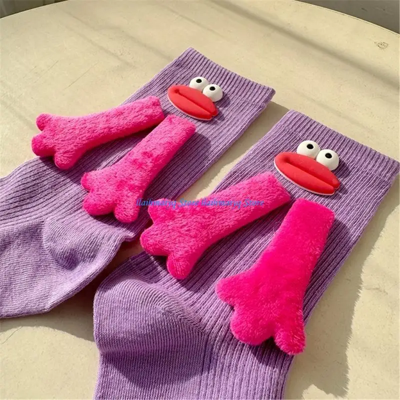 

573B Cotton Socks Trendy Bootie Socks Cartoon Doll Ankle Socks Casual Socks Loose Socks Middle Tube Socks for Women