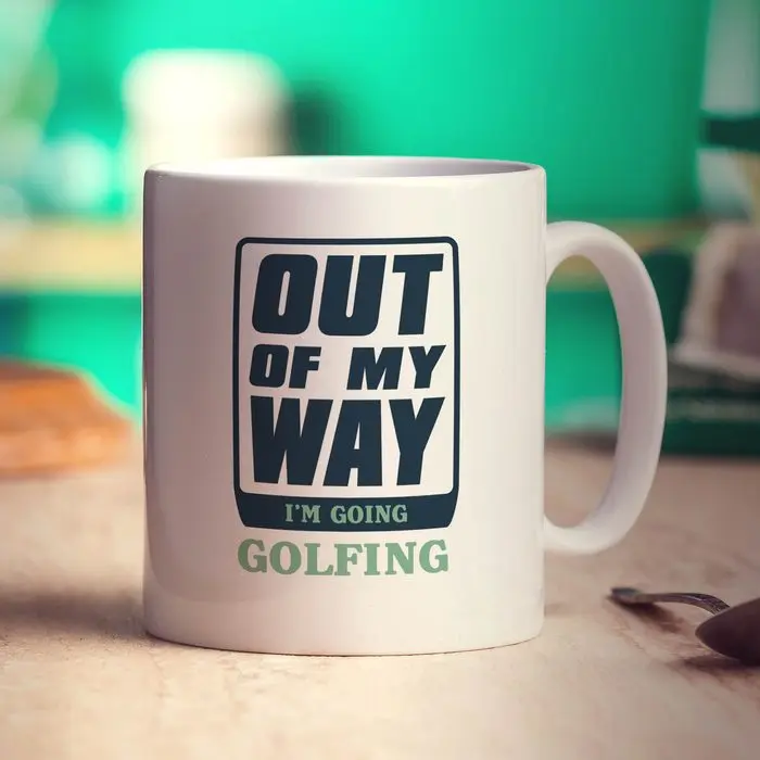 Out of My Way I'm Going Golfing Mug Coffee Mug Text Ceramic Cups Creative Cup Cute Mugs Gifts Women Men Nordic Cups Tea Cup