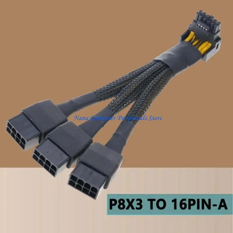 

F68C 3x8-контактный 8-контактный на 16-контактный 12VHPWR кабель графического процессора 16-контактный 12 + 4-контактный адаптер