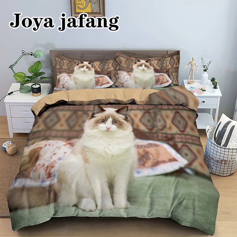 

Bedroom Textile 3D Cute Cat Printed Single Double Queen King 2/3pcs Bed Set US/EU/AU/UK Size Microfiber Bedding Set Quilt Duv