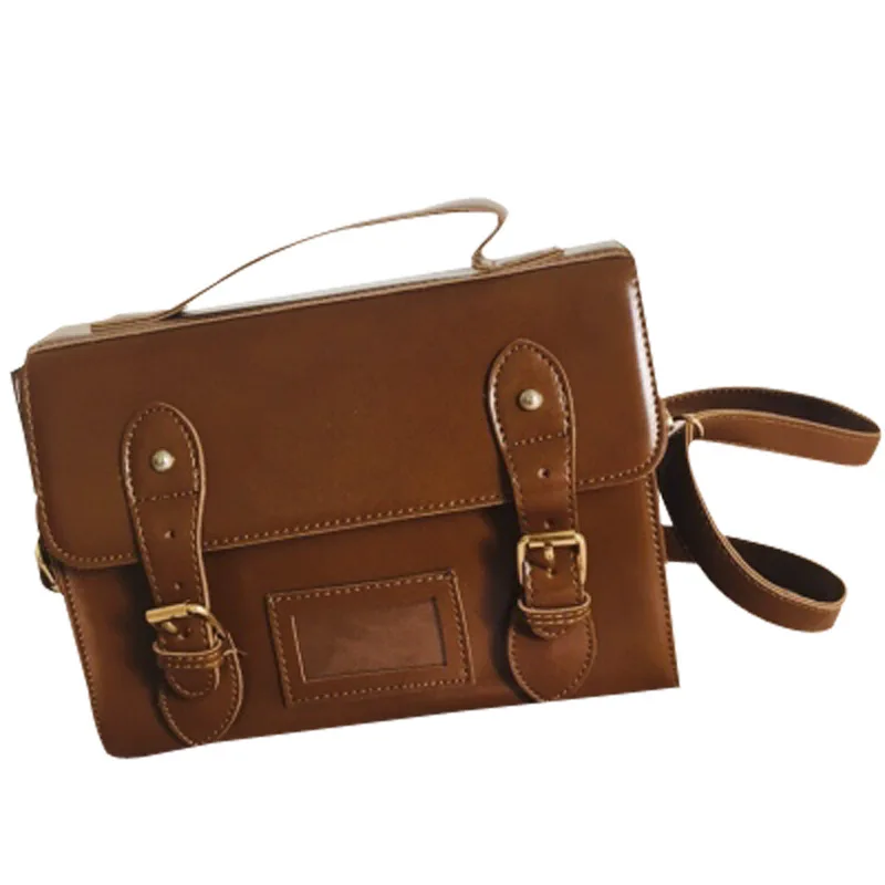 Korean version of spring and summer new shoulder crossbody bag college style women\'s bag handbag retro oil leather women\'s bag