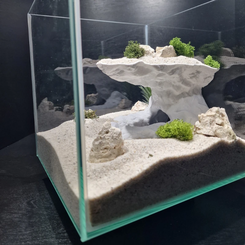 La plataforma de plantación hidropónica para acuarios también es una cueva para peces y camarones y una plataforma de descanso para anfibios que se desplazan.