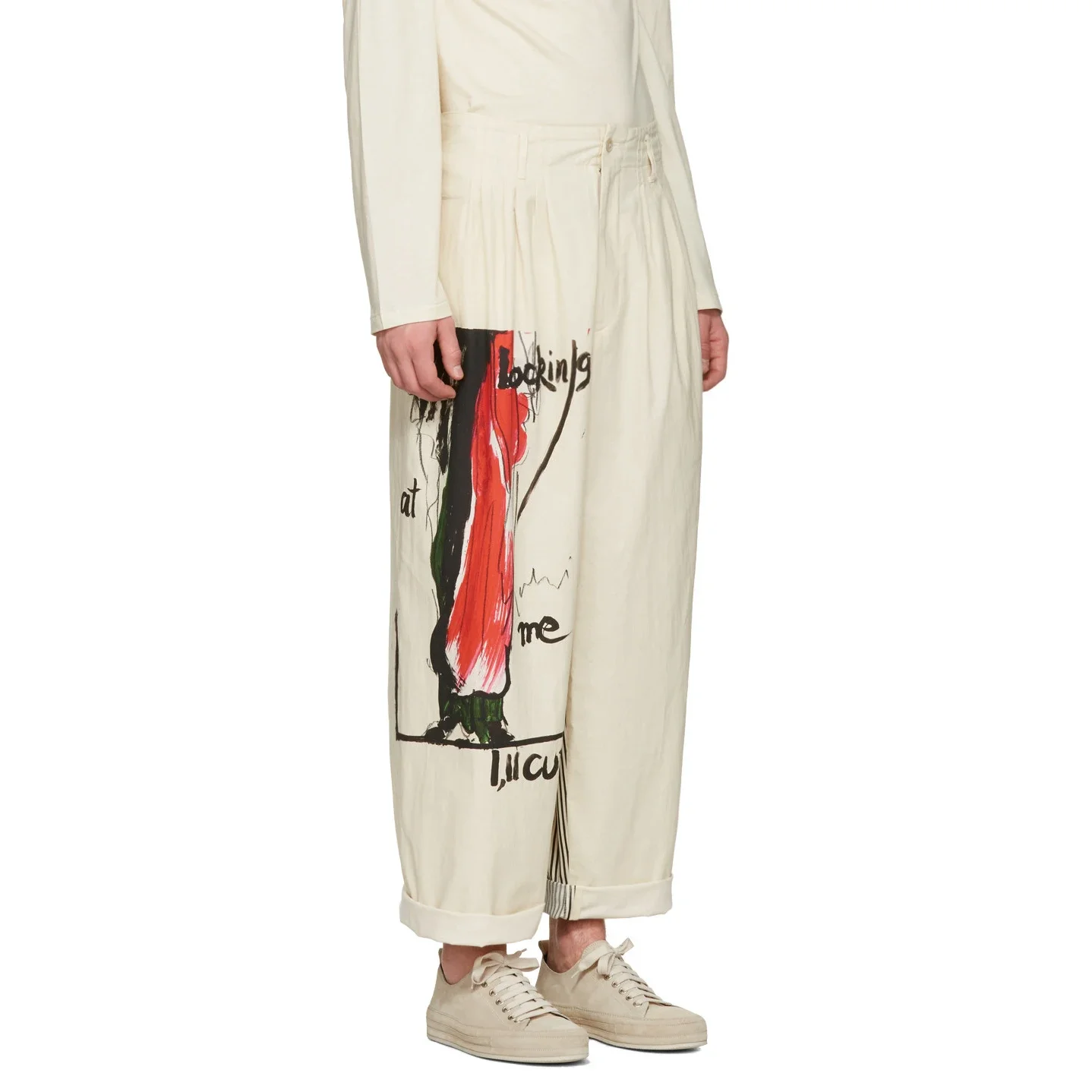 YOJI OOAK LOCKING ME LUCUT بنطال قطني مطبوع للرجال والنساء #2