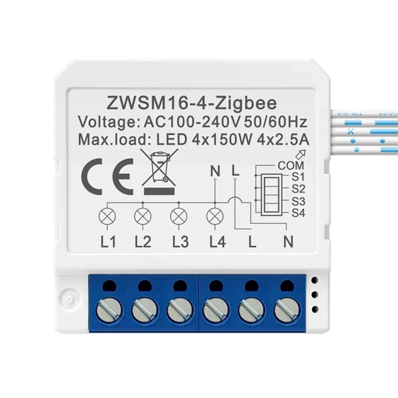 

Tuya Zigbe3.0 Switch Module 1/2/3/4 Gang Dual Control 100-240V SmartLife App Timer Scheduling Voice Control for Smart Home