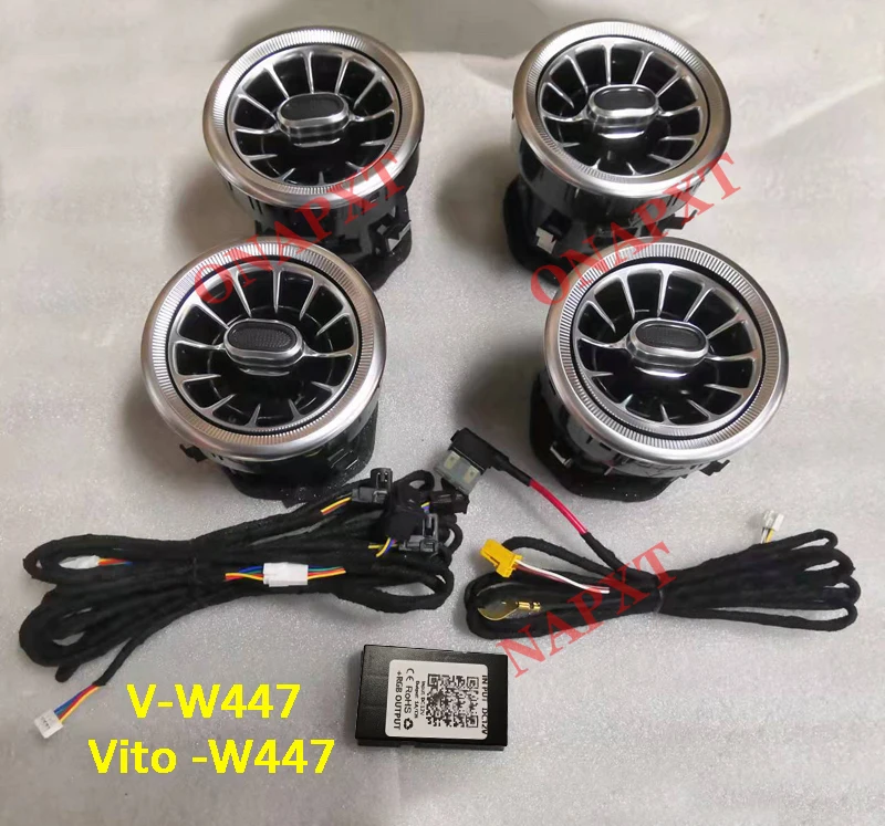 LED Für Benz A/C/E/S/V/CLA/GLA/GLC W176 W205 W213 W222 W447 W117 W156 X253 Bluetooth APP Düse Umgebungs Licht Air Vent Turbine – Detail 22