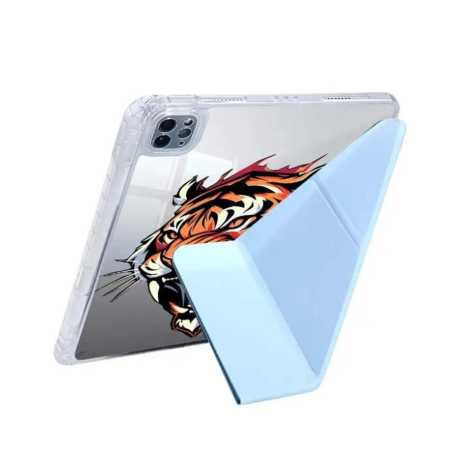 Tiger Claw Head Tablet Case For iPad Pro 11th 10th 9th 8th 12 Pro 2025 Mini 6 7 Air 4 5 M3 M2 M4 11inch Holder Cover Y-Fold