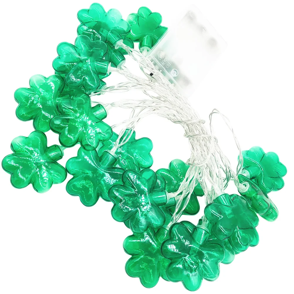 

Clover String Lights Shamrock Decorations for St Patrick's Day Party Supplies Operated Outdoor Garden Wall Tree Festive