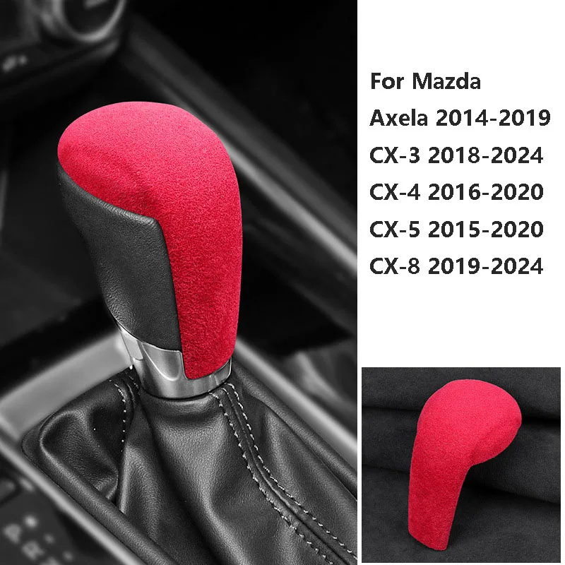 Suede Versnellingspook Pookknop Cover Trim Voor Mazda CX-3 2018-2024 CX-4 2016-2020 CX-5 2015-2020 Axela 2014-2019
