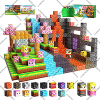 Magnetic Building Blocks Mine World Magnet Cube Set STEM Montessori Sensory Toy for Kids Boys Girls Ages 3+ DIY Model Children