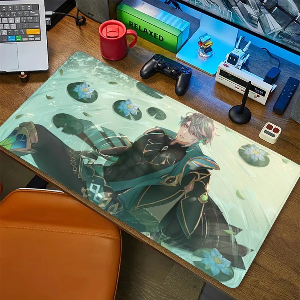 

A-Alhaitham G-Genshin I-Impac Mousepad New Arrivals Large Gaming Mousepad L XL XXL Gamer Mouse Pad Size For Keyboards Mat