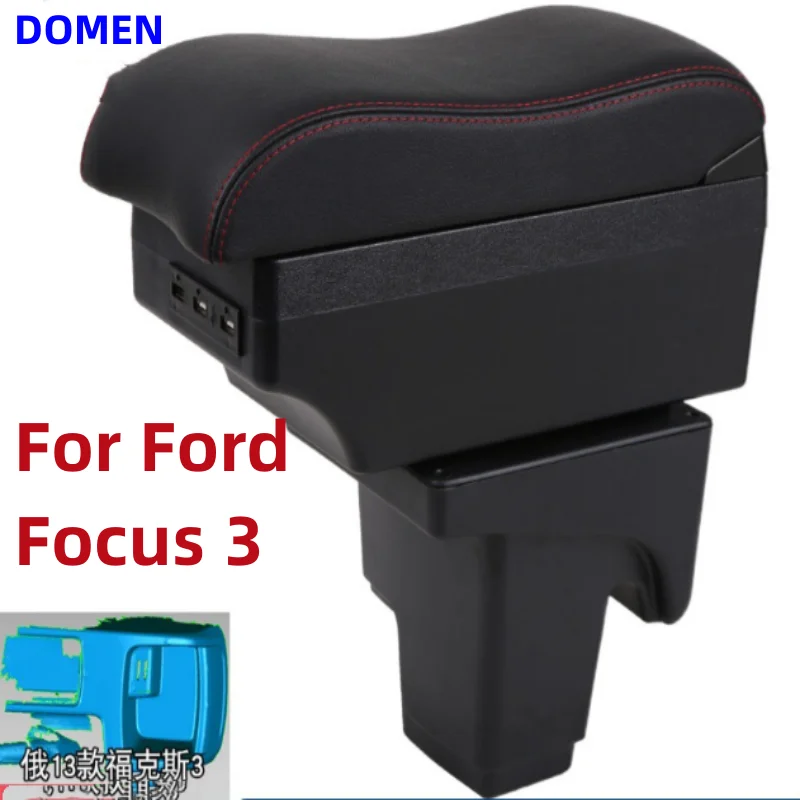 

For Ford Focus 3 Armrest Box For Ford Focus 3 MK3 Car Armrest box USB Extension Multifunctional Car Accessories