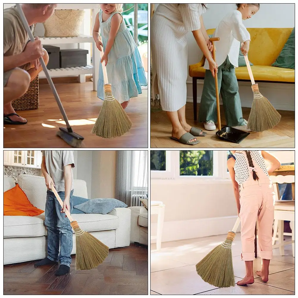 مكنسة خفق الذرة الطبيعية المصنوعة يدويًا، شعيرات ناعمة قابلة للفصل، أداة تنظيف أرضية المطبخ في غرفة المعيشة، أداة فيتنامية