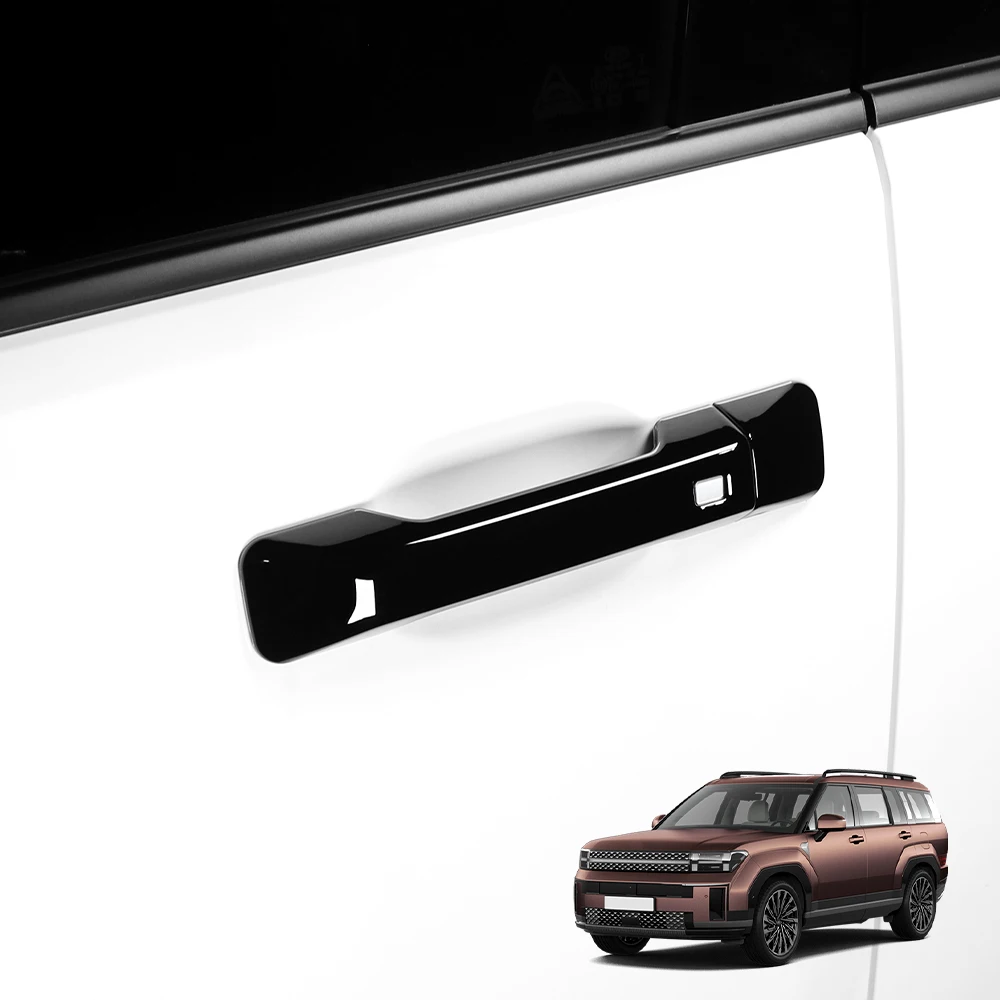 

Car Carbon Fibre/Black Style ABS Touch/Button-Model Exterior Door Handle For Hyundai Santa Fe MX5 2024 2025LHD/RHD Exterior Trim