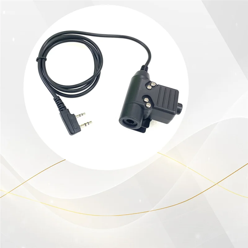 

-A02R U94 Адаптер PTT Адаптер для гарнитуры Walkie Talkies K Plug To 7.1 Plug Адаптер для тактической гарнитуры