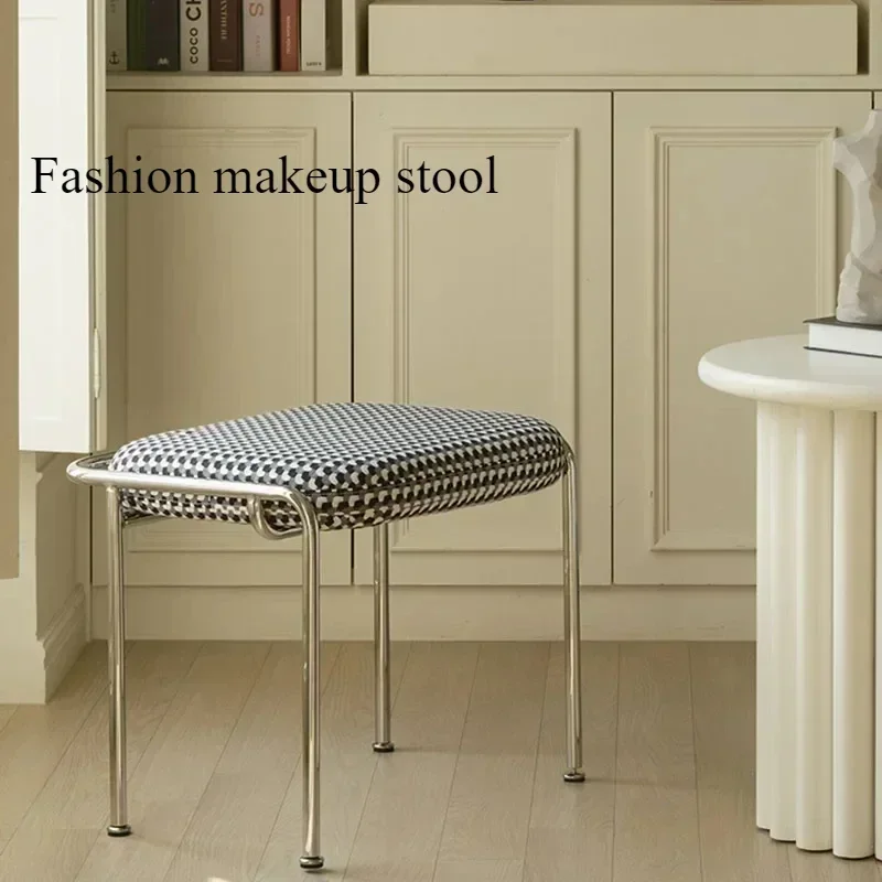 Portable Dressing Dining Stools Removable Luxury Steel Art Soft Bag Shoe Changing Stool Cafe Creative Banquinho Home Furniture