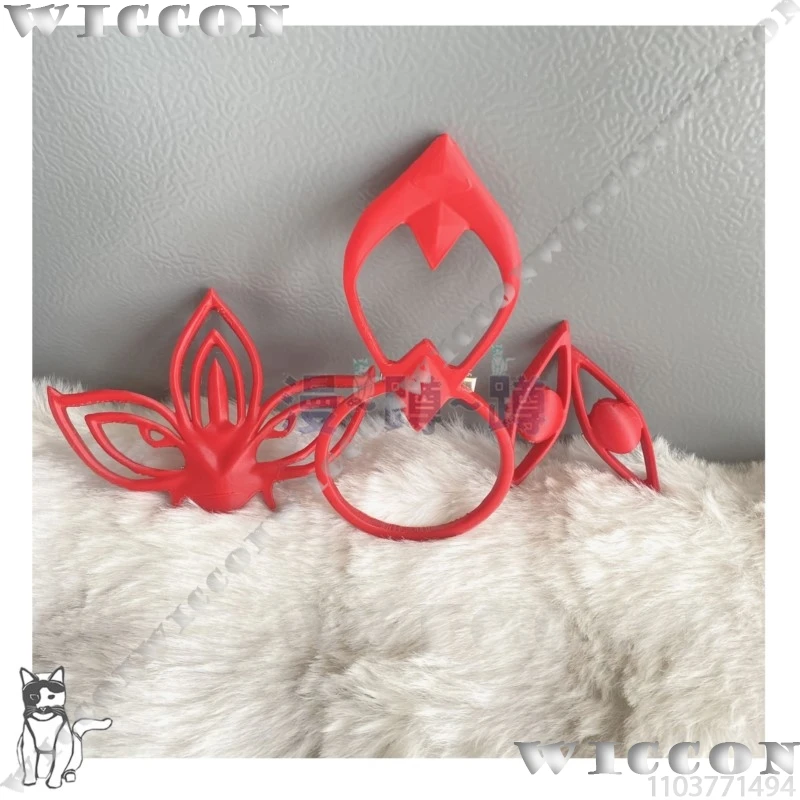 أزياء Ronova Ruler of Death Genshin Impact Game التأثيرية، شعر مستعار فضي، أغطية رأس حمراء، امرأة فتاة، دعائم الهالوين، لعب الأدوار للحفلات