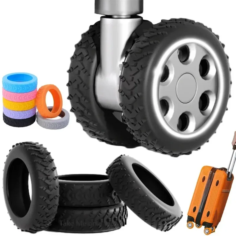 8Pcs Thicken Texture Silicone Wheels Protector for Luggage Reduce Noise Travel Luggage Wheels Cover Luggage AccessoriesWholesale