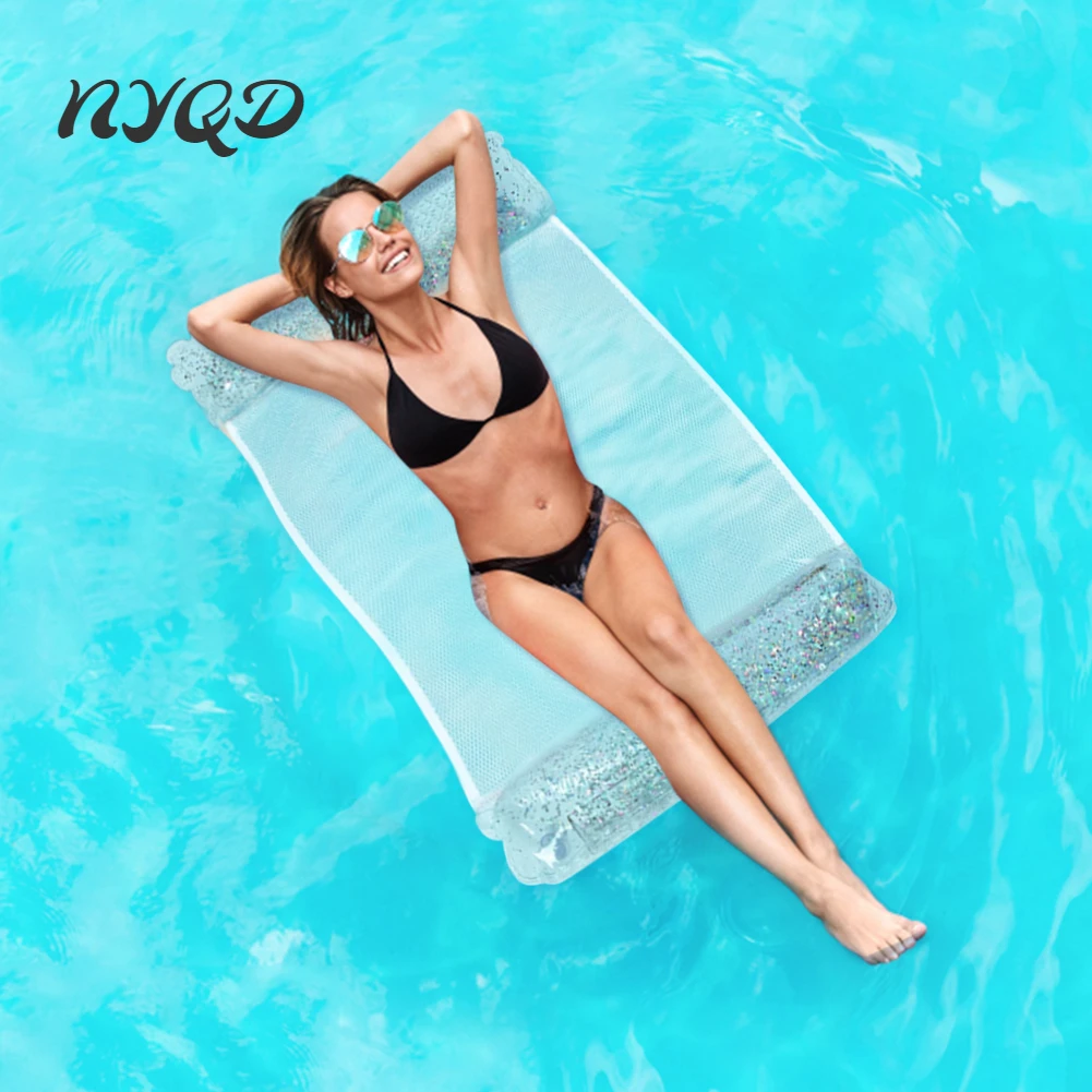 

Inflatable Water Hammock Recliner, Portable Inflatable Floating Row, Swimming Air Mattress, Adult Pool Party Toys