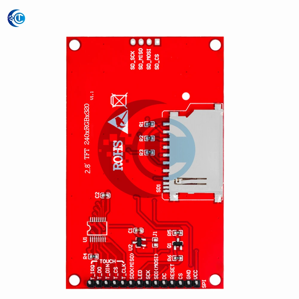 Modulo porta seriale LCD TFT SPI da 2,8 "240x320 con adattatore PCB Micro SD ILI9341 / ST7789V 5 V/3,3 V Display a LED da 2,8 pollici per Arduino
